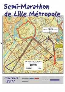 Carte du semi marathon de LIlle Métropole 2011