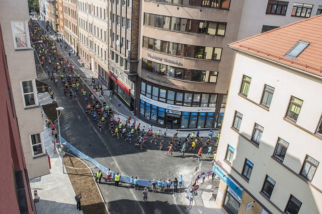 Semi marathon de Usti nad labem: parcours en ville