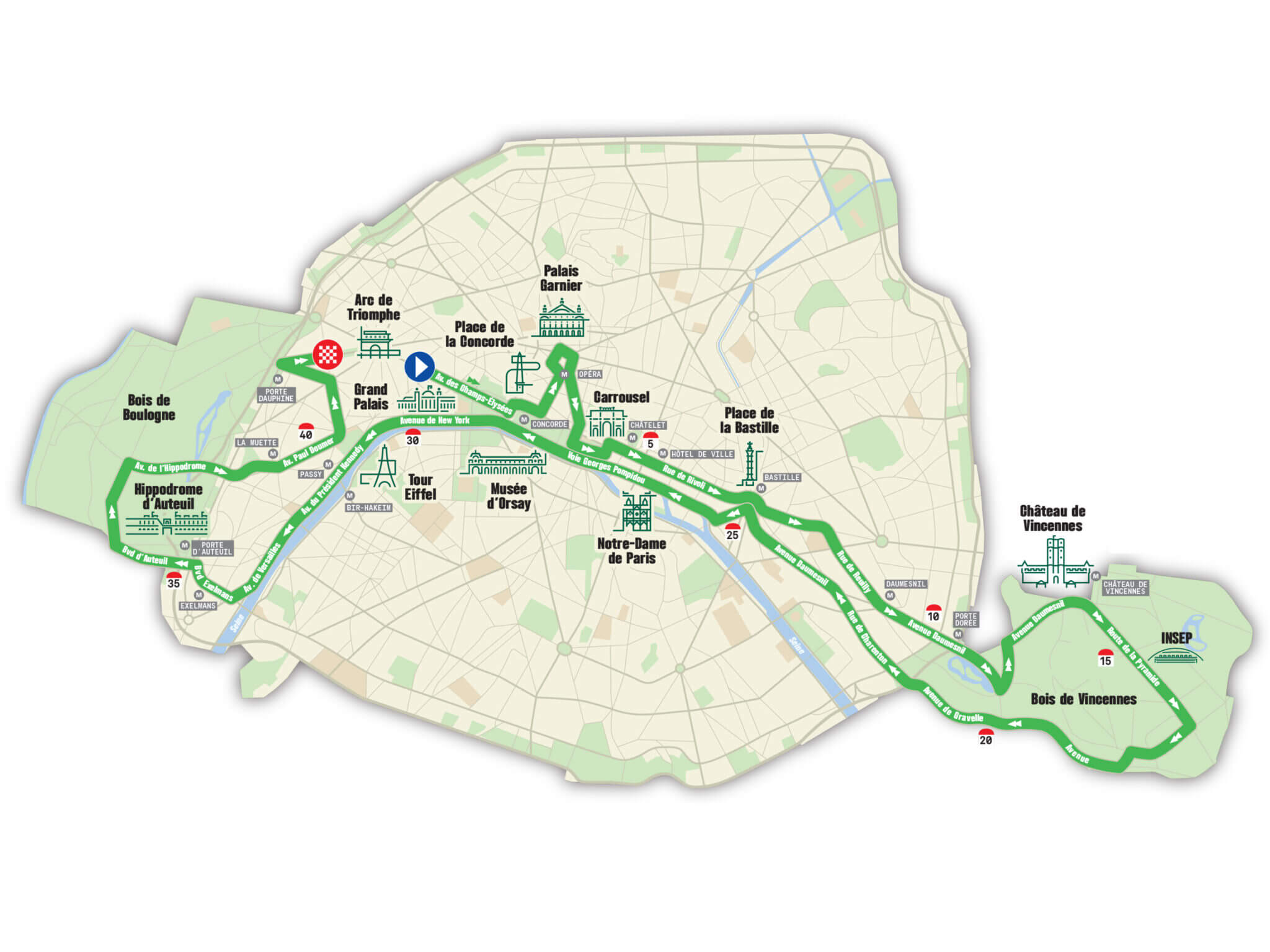 Le parcours du marathon de Paris 2024 étudié km par km - Trail & Running