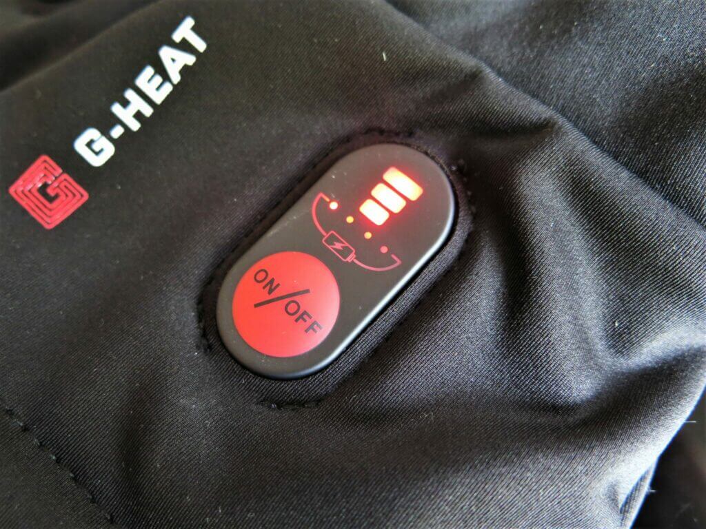 Gants chauffants G-Heat: bouton de controle de température