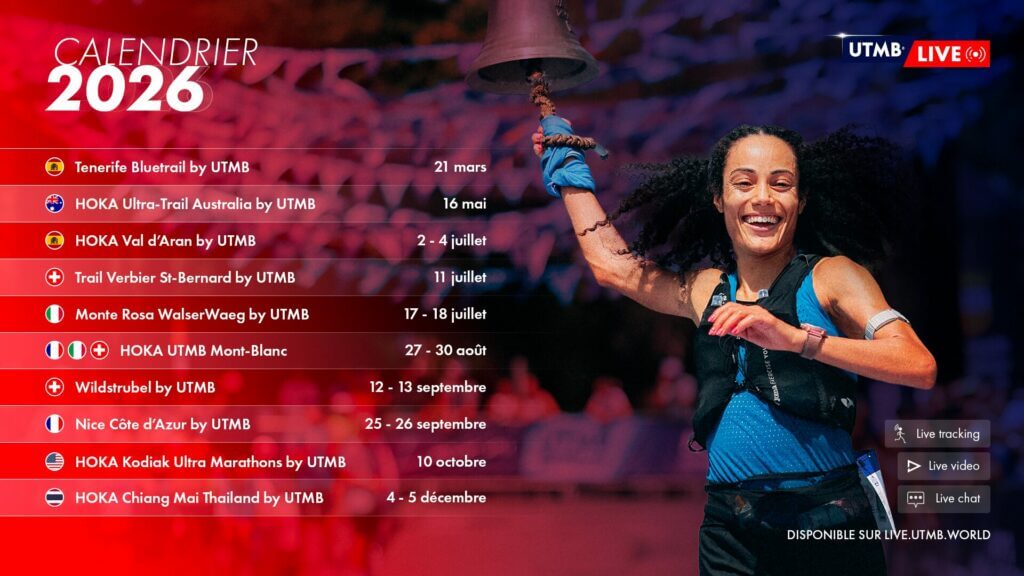 Dates des 10 courses du cricuit UTMB 2026 retransmises en direct