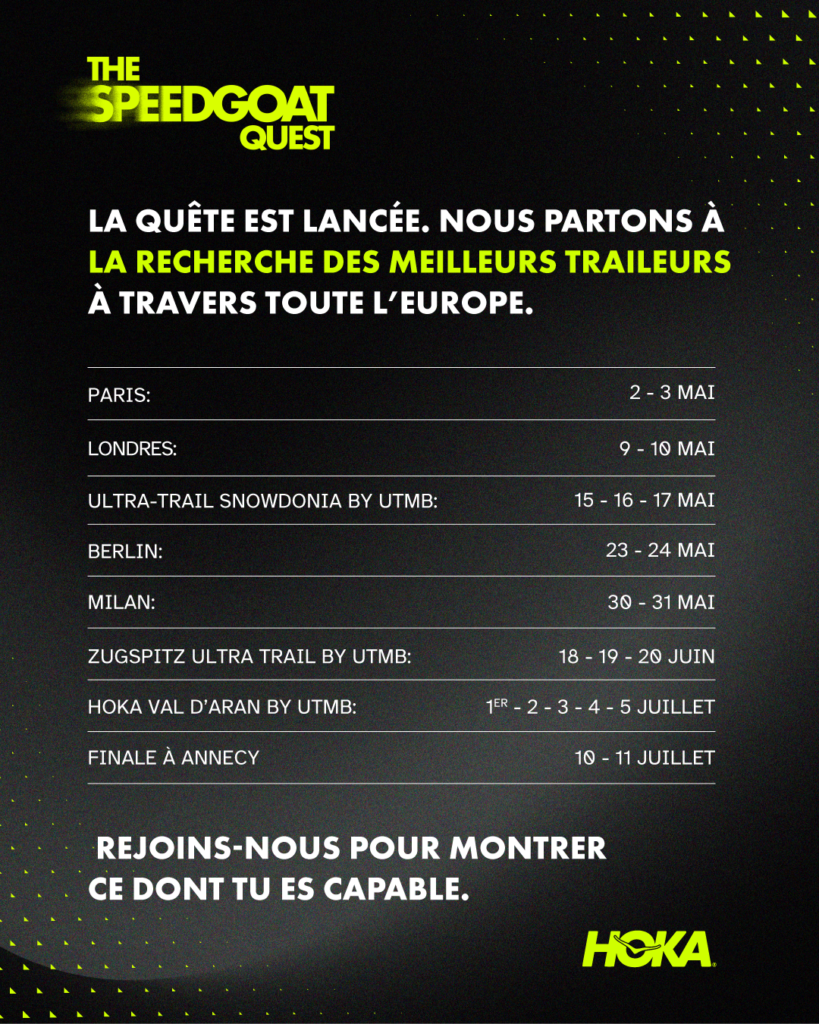 Dates et lieux du Speadgoat Quest 2026