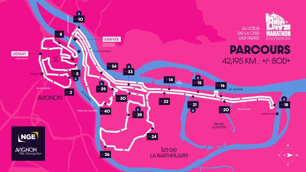 Parcours du Marathon d'Avignon 2026