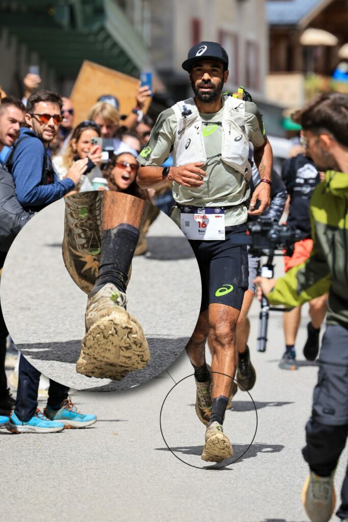 Ben Dhiman avec les ASICS MetaFuji Trail 2 lors de l'UTMB 2026